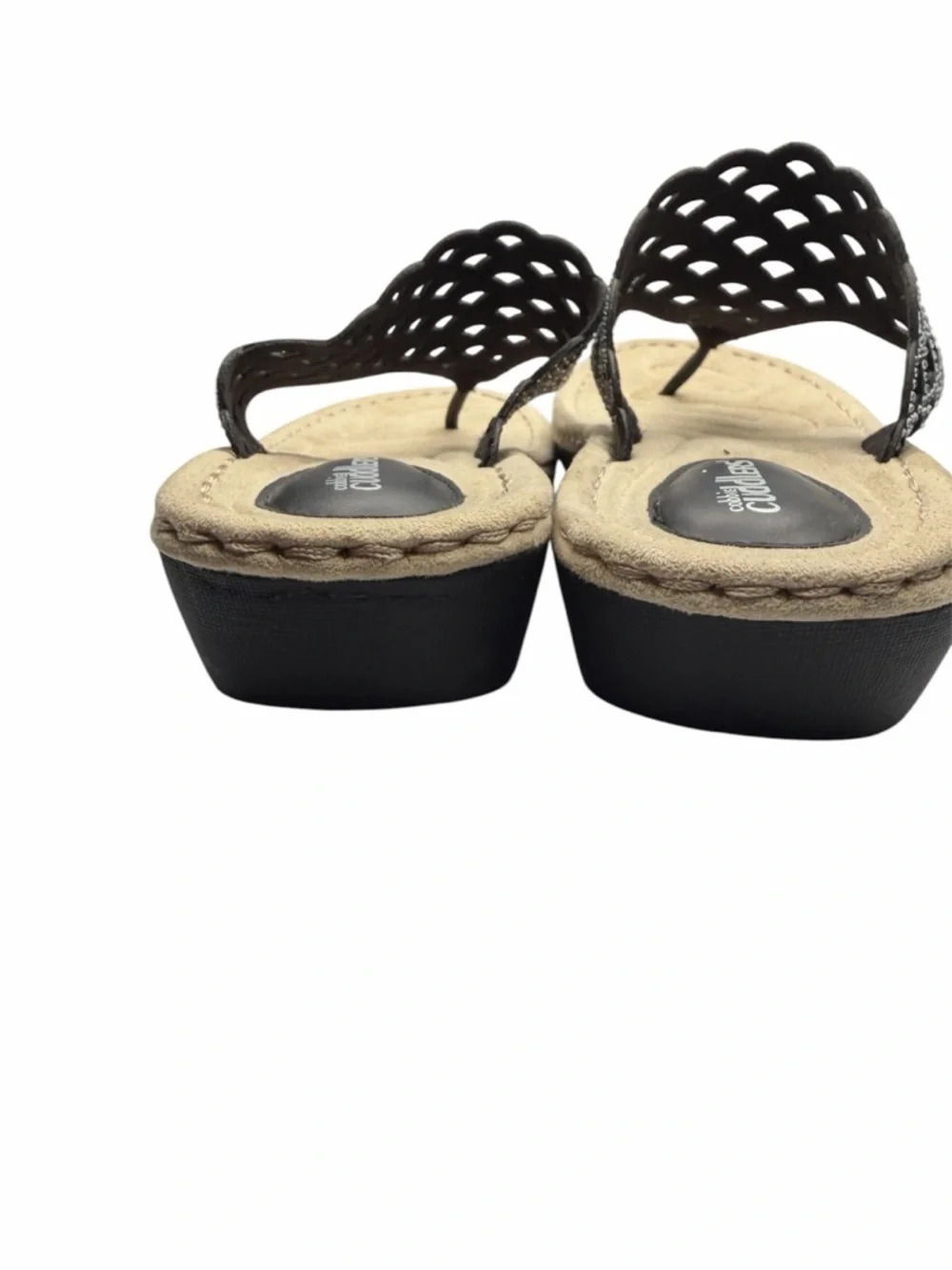 NWOB Connie Cuddles Sandals Size 8.5 Black With Sparkles - Picture 4 of 6